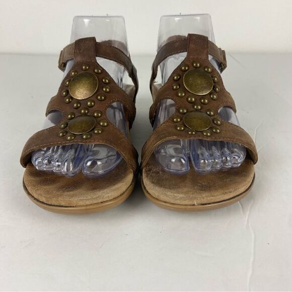 Aetrex Women’s Gladiator Sandals Comfort Brown Leather Embellished Size 36/ 6 - Picture 2 of 16